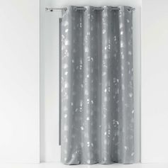 Rideau à œillets polyester BLOOMY gris argent 140x260cm