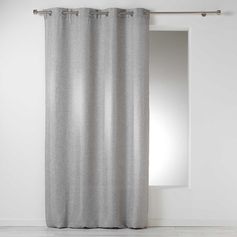Rideau à œillets polyester chambray gris 140x260cm