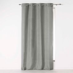 Rideau à œillets polyester gris 140x260cm