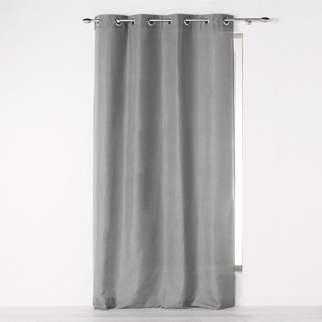 Rideau à œillets  uni DORELINE coton jacquard or 140x240cm