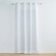 Rideau à œillets ZELINE blanc polyester et fil métallisé 140x260cm