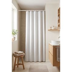 Rideau de douche avec anneaux 180x200cm