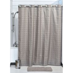 Rideau de douche motif carré taupe 180x200cm