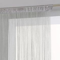 Rideau de fil polyester gris 90x200cm