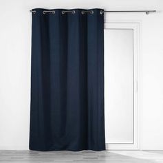 Rideau occultant chambray CREPUSCULE bleu marine 140x260cm