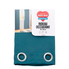 Rideau occultant polyester bleu canard 135x240cm
