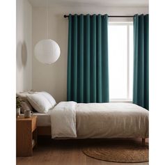 Rideau occultant polyester bleu canard 135x240cm