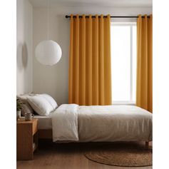 Rideau occultant polyester jaune ocre 135x240cm