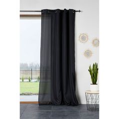 Rideau à œillets polyester noir 140x260cm