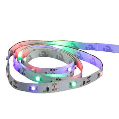 Ruban LED à piles lumière fixe multicolore 1m
