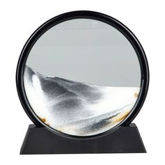 Sablier rond décoratif plastique argent 18x20cm