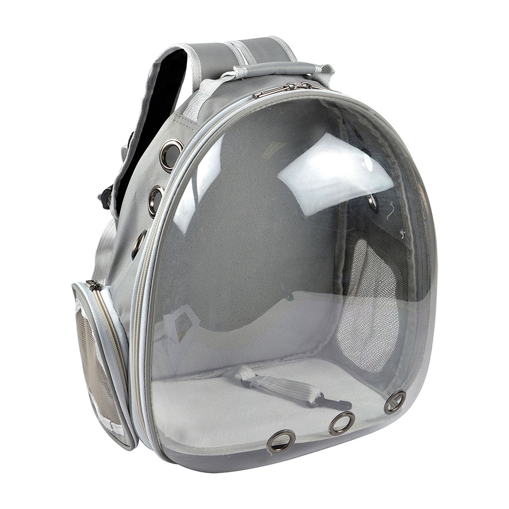 Sac à dos pour le transport d'animaux gris 33x44x28cm