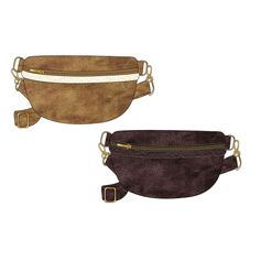 Sac banane effet cuir moumoute polyester 28x13x20cm