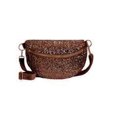 Sac banane sequin marron 28x13x20cm