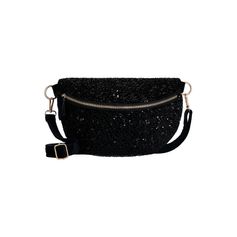 Sac banane sequin noir 28x13x20cm