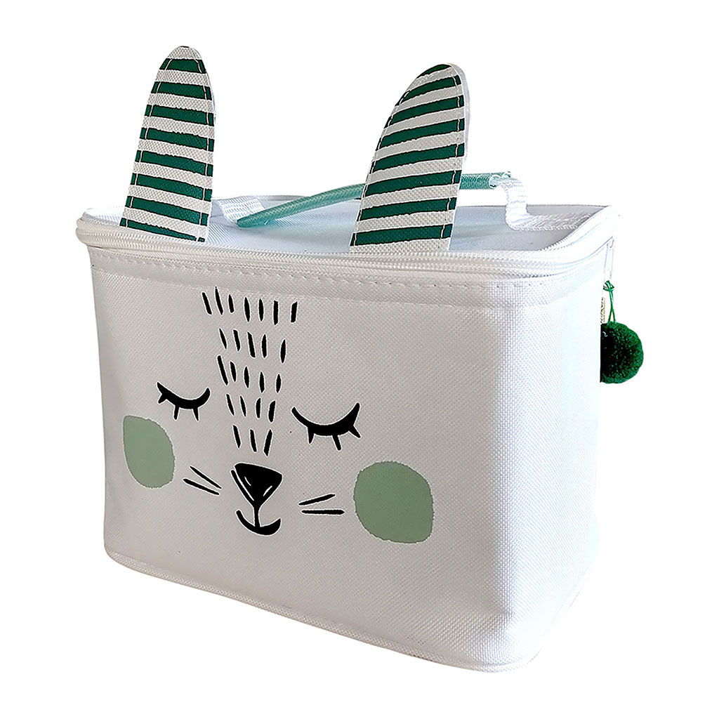 Sac isotherme enfant lapin vert blanc 21x16x13cm - Centrakor