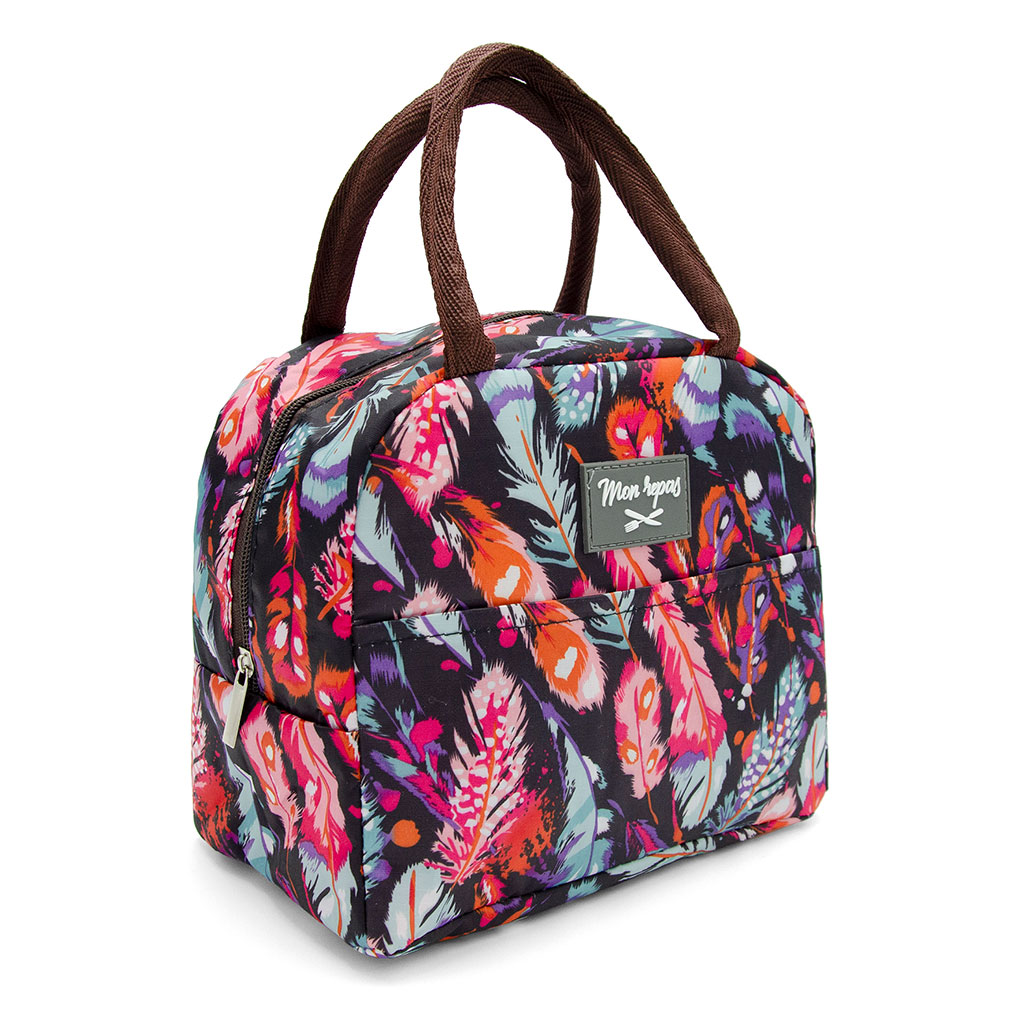 Mnsruu Sac à Déjeuner Isotherme Chat Violet - Boîte Repas Isolée 19L Avec Bandoulière