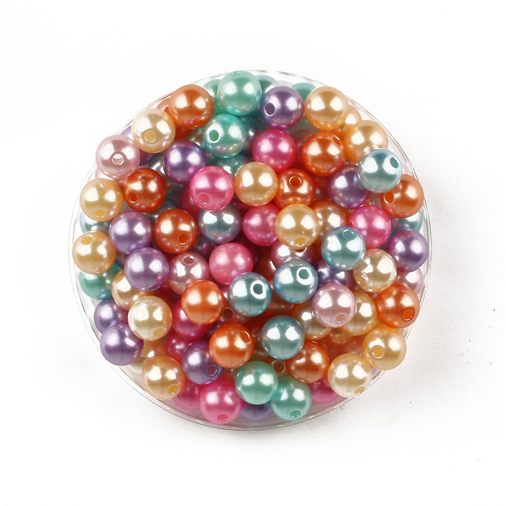 130 Perles Plastique Nacrées Assorties - Ctop pas cher