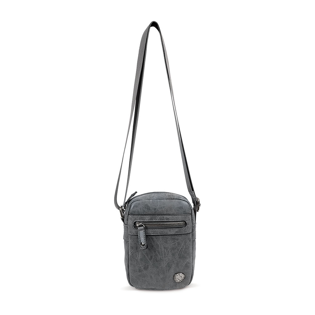 Sacoche zip petit format vintage noire 14x18x5cm