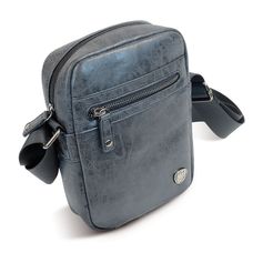 Sacoche zip vintage 2 poches noire 17x22x7cm