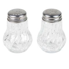 Salière et poivrière verre H 6.5cm