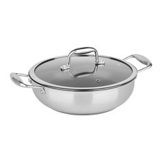 Sauteuse avec couvercle inox gris D 26cm