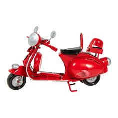 Scooter déco à poser métal rouge 19x11x7cm