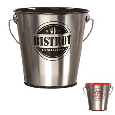 Seau de table Bistrot métal avec anse D 10cm