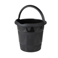 Seau ménager avec bec verseur plastique noir 10L