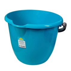 Seau rond plastique avec bec verseur bleu 12L