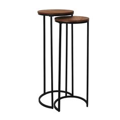 Sellette gigogne noir et marron 32.5x80x32.5cm