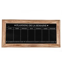 Semainier ardoise bois 67x32cm