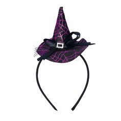 Serre-tête mini-chapeau sorcière adulte halloween 12x22x10cm