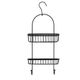 Serviteur de douche 2 paniers métal noir 22.5x55x10cm