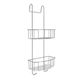 Serviteur de douche à suspendre 2 paniers et crochets chrome 19x60x23cm
