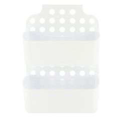Serviteur de douche en plastique blanc à 2 paniers 25x35.5cm