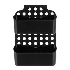 Serviteur de douche plastique 2 paniers noir 25x35.5x12cm