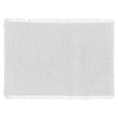 Set de table MAHA coton à franges blanc 45x30cm