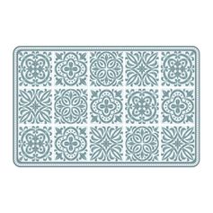 Set de table rectangulaire polypropylène carreaux de ciment bleu 28x43cm