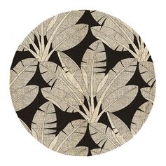 Set de table rond en jute feuille noir D 39cm