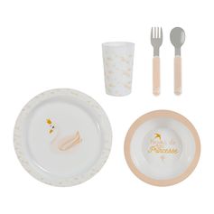 Set repas bébé polypropylène cygne