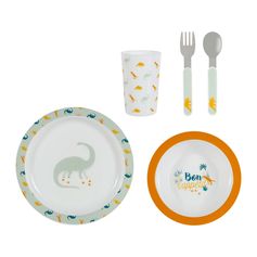 Set repas bébé polypropylène dinosaure