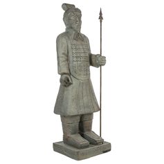 Statue de guerrier SAMOURAI en pierre H 119cm