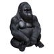 Statue gorille assis noir H 46cm
