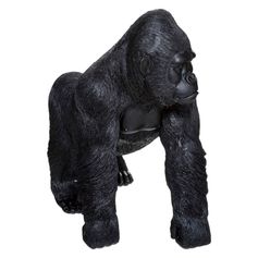 Statue gorille debout polyrésine noire H 37cm