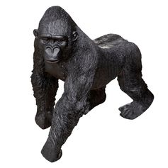 Statue gorille mouvement noir 22x13x22cm