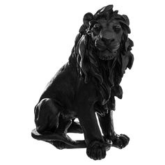 Statue lion assis résine H 31cm