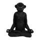 Statue singe yoga résine noir H 21cm