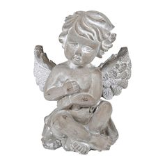 Statuette ciment ange cherubin 12x16cm