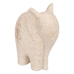 Statuette éléphant NOLA résine beige H 23cm
